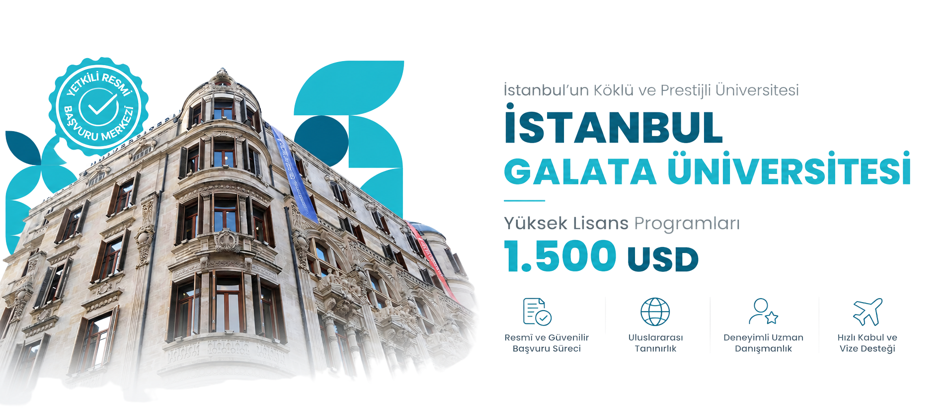 İstanbul Galata Üniversitesi yüksek lisans programları 1500 USD